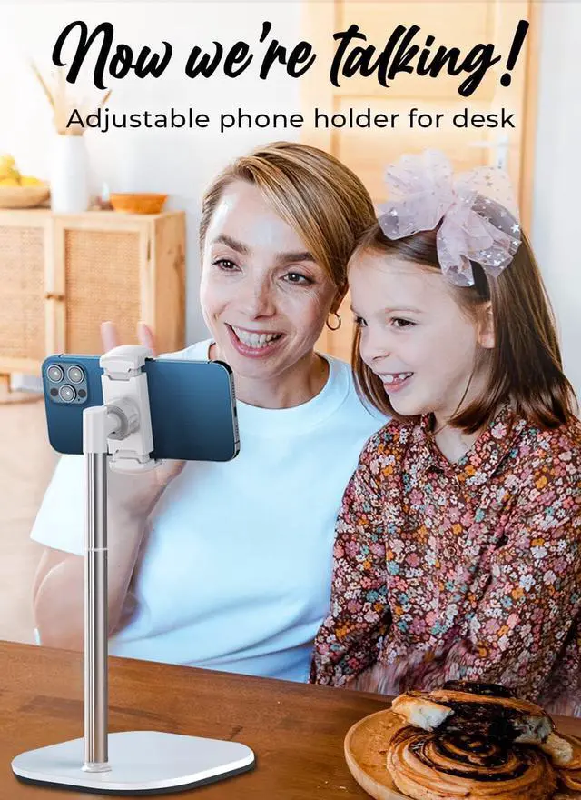 Alt view image 3 of 7 - Cooper ChatStand, Height Adjustable Cell Phone Stand for Desk | Cell Phone Holder, Desk Phone Stand for Recording, iPhone Stand for Desk Accessories, iPhone Phone Holder Stand Office (Night Black)