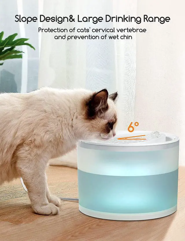 Alt view image 6 of 7 - Meowant Cat Water Fountain with Wireless Pump, 74OZ/2.2L BPA-Free Cetified Cat Fountain, Ultra Quiet Pet Water Fountain for Cats and Dogs with Filter
