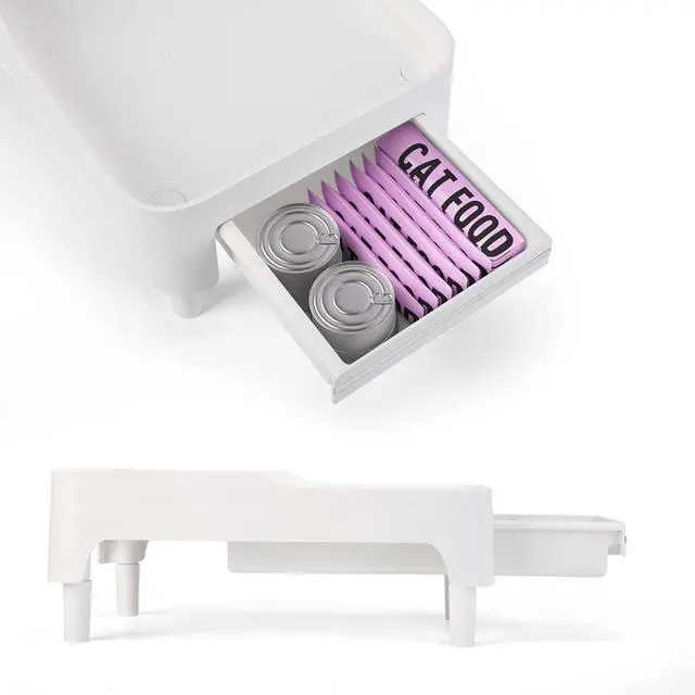 Alt view image 6 of 7 - Adjustable Cat Feeder Stand, Elevated Holder for Automatic Feeders, 3-5.1 in, Nonslip, Adjustable