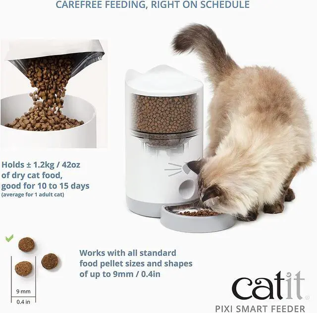 Alt view image 3 of 6 - Automatic Cat Food Dispenser - Timed Pet Feeder for Cats with Dry Food Dispenser, Dessicant Bag, Portion Control, WiFi Enabled