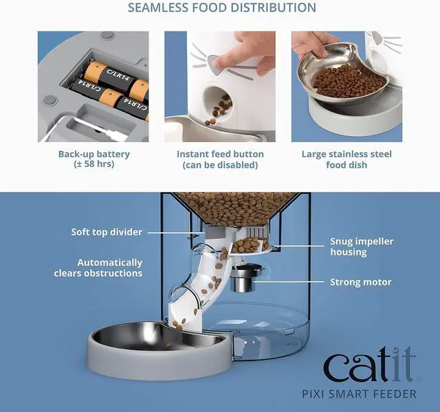 Alt view image 5 of 6 - Automatic Cat Food Dispenser - Timed Pet Feeder for Cats with Dry Food Dispenser, Dessicant Bag, Portion Control, WiFi Enabled