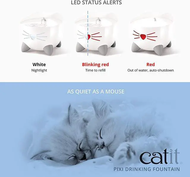 Alt view image 5 of 7 - Catit PIXI Cat Drinking Fountain, White
