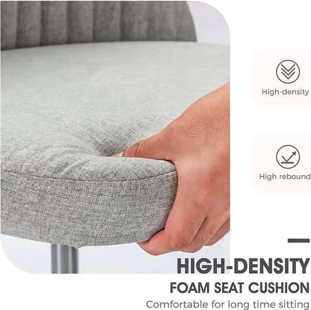 Alt view image 2 of 7 - Home Office Desk Chair - Adjustable Rolling Chair, Armless Cute Modern Task Chair for Office, Home, Make Up,Small Space, Bed Room