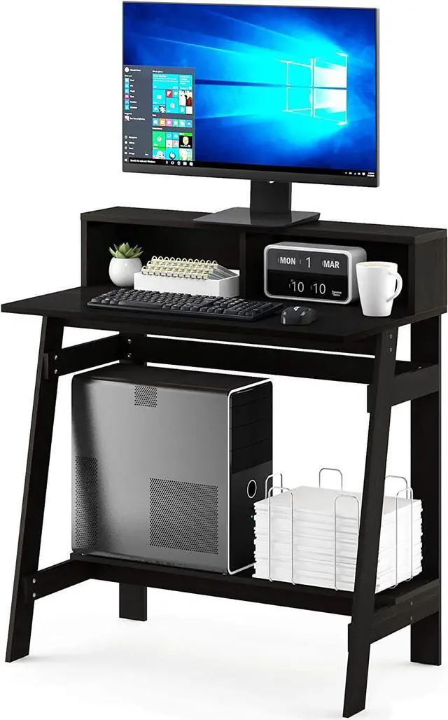 Alt view image 4 of 7 - Furinno Simplistic a Frame Computer Desk, Espresso
