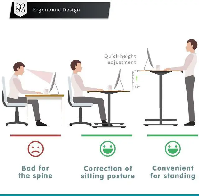 Alt view image 6 of 7 - YESHOMY Height Adjustable Electric Standing Desk, 55 inch Computer Table, Home Office Workstation, Black Leg/Rustic Brown Top