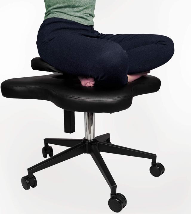 Ergonomic Kneeling Chair with Back Support and Wheels for Office,  Adjustable Balance Chair for Home,Black
