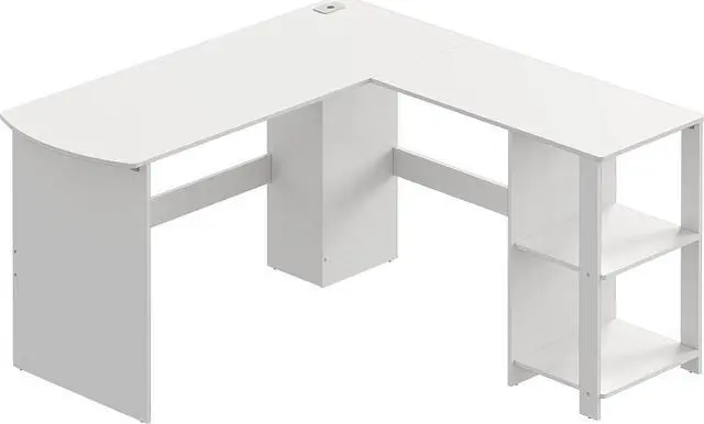 Alt view image 6 of 6 - SHW L-Shaped Home Office Wood Corner Desk, White