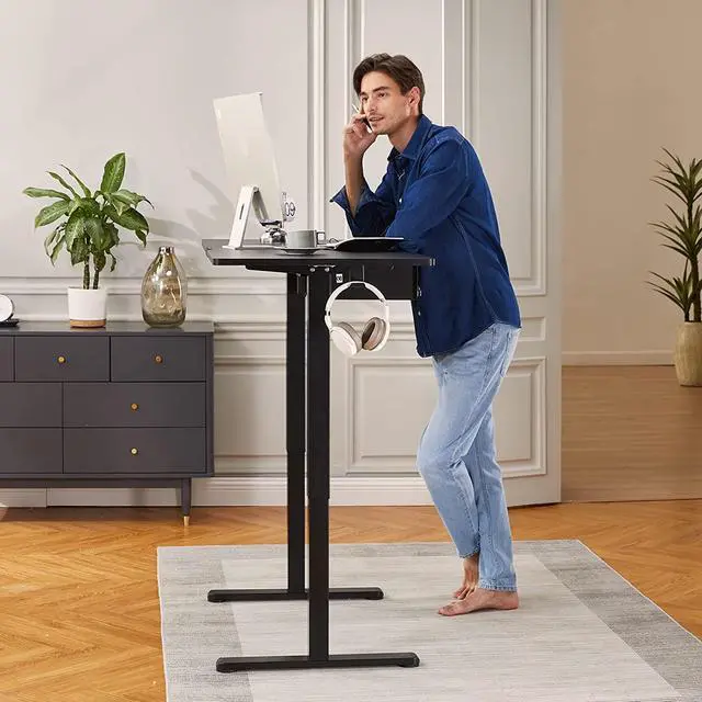 Alt view image 5 of 7 - Electric Stand up Desk Frame Height Adjustable Table Legs Sit Stand Desk Frame Up to 47.2" Ergonomic Standing Desk Base Workstation Frame Only
