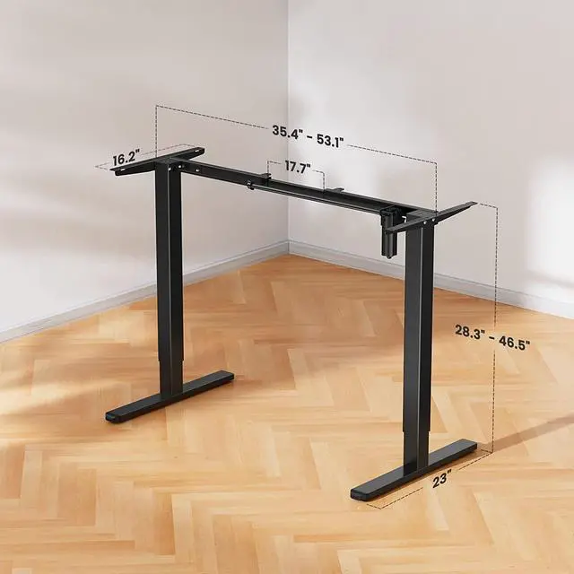 Alt view image 7 of 7 - Electric Stand up Desk Frame Height Adjustable Table Legs Sit Stand Desk Frame Up to 47.2" Ergonomic Standing Desk Base Workstation Frame Only