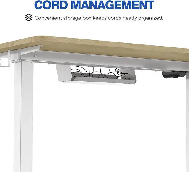 Alt view image 6 of 6 - FLEXISPOT Standing Desk Quick Assembly Electric Adjustable with 48 x 24 Inches Whole-Piece Desktop Ergonomic Memory Controller Stand Up Desk(White Frame + 48" Grey Wood Grain)