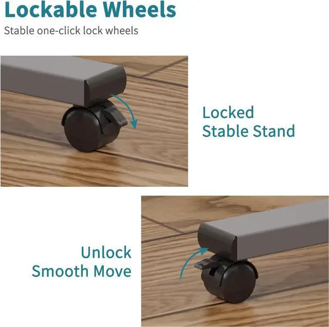 Alt view image 5 of 7 - Laptop Table Mobile Adjustable Height Portable Desk Notebook Swivel PC Computer Rolling Desk with Wheels Laptop Stand for Couch Bedside Hospital Bed Table