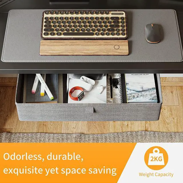 Alt view image 3 of 6 - CubiCubi 48 x 24 Inch Standing Desk with Drawer, Electric Stand up Adjustable Height Electric Stand up Desk, Sit Stand Home Office Desk, Ergonomic Workstation Black Steel Frame/Black Tabletop