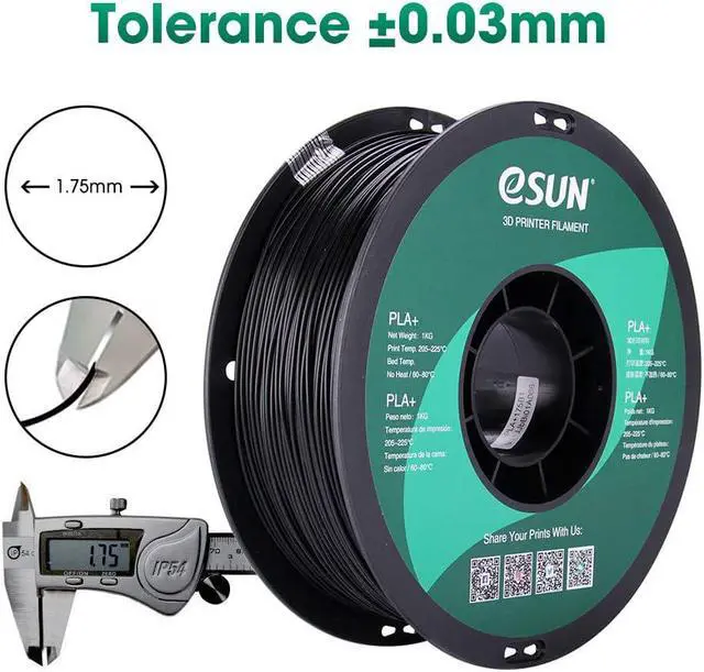 Alt view image 4 of 6 - eSUN PLA PRO (PLA+) 3D Printer Filament, Dimensional Accuracy +/- 0.03mm, 1kg Spool, 1.75mm, Black