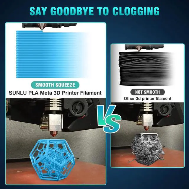 Alt view image 6 of 7 - SUNLU High Speed PLA Meta Filament, 1KG PLA 3D Printer Filament 1.75mm, Tougher Neatly Wound 3D Filament, Dimensional Accuracy +/- 0.02 mm, Fits for Most FDM 3D Printers, 1KG Spool(2.2lbs), Black