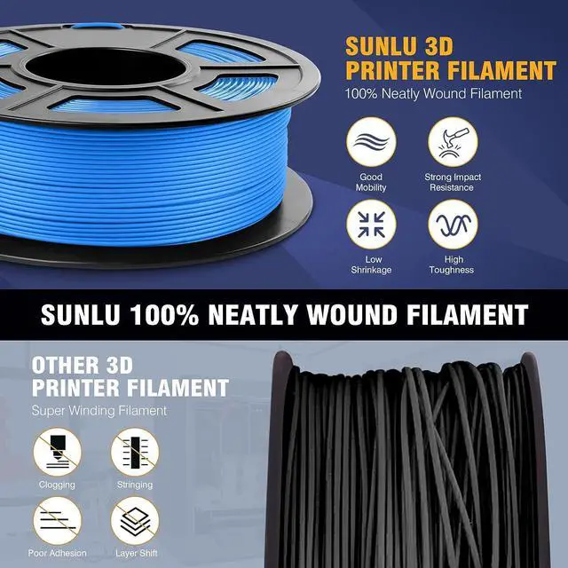 Alt view image 5 of 7 - SUNLU PLA Matte 3D Printer Filament 1.75mm, PLA Filament 1kg Spool (2.2lbs), Dimensional Accuracy +/- 0.02mm, Matte White PLA