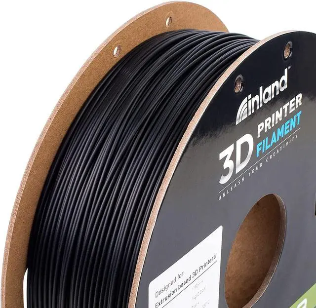 Alt view image 6 of 7 - INLAND PLA 3D Printer Filament - 3D Printing PLA Filament 1.75mm, Dimensional Accuracy +/- 0.03mm - 1kg Cardboard Spool (2.2 lbs), Black PLA
