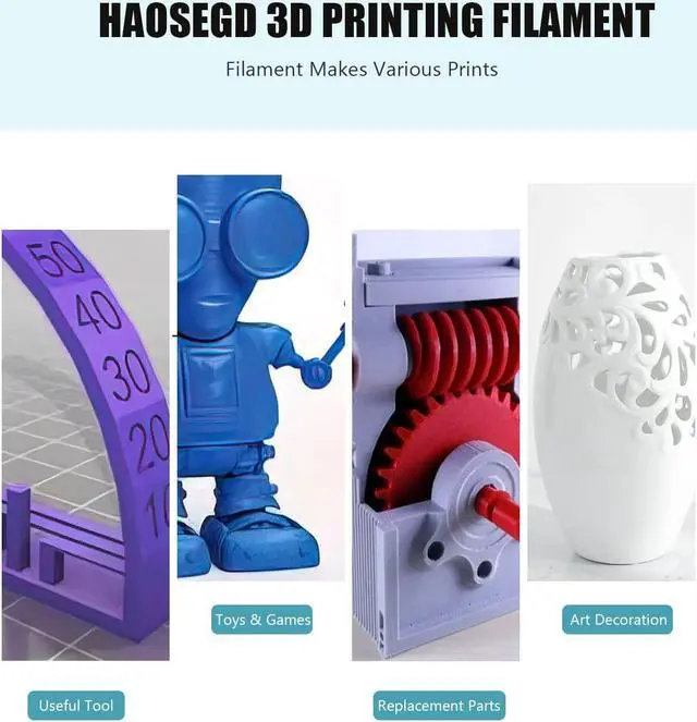 Alt view image 6 of 7 - 3D Printer Filament PLA 1.75mm 3-D Printing Materials 5 Colors Bundle Print Filimate 1.75 mm White Yellow Pink Blue Purple Filiment1.75 Accuracy ±0.02mm Fillament Spool Vacuum Pack 250G X 5