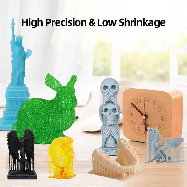 Alt view image 7 of 7 - ANYCUBIC 3D Printer Resin, 405nm High Precision Fast Curing UV Photopolymer Resin for LCD 3D Printing, Grey 1kg