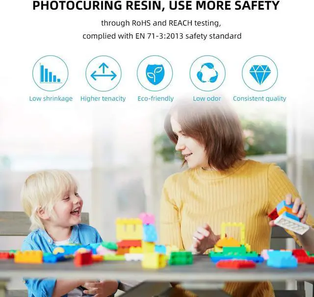 Alt view image 2 of 7 - ANYCUBIC 3D Printer Resin, 405nm Plant-Based Rapid Resin, Low Odor, Photopolymer Resin for LCD 3D Printing,1kg Grey