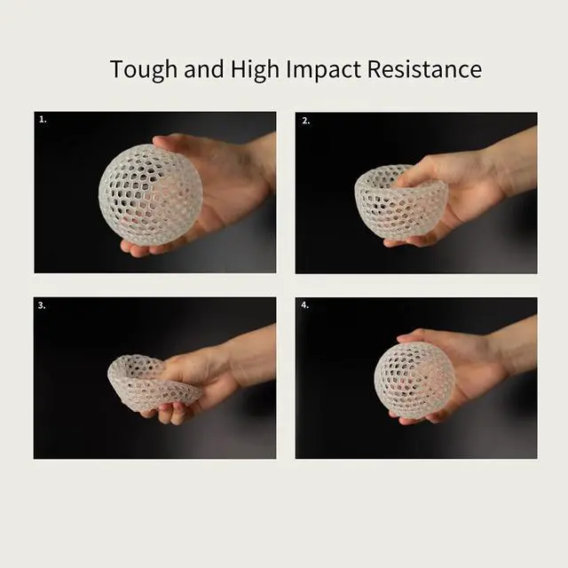 Alt view image 2 of 7 - Siraya Tech Tenacious 3D Printer Resin Flexible 405nm UV-Curing Resin with High Impact Resistance Standard Photopolymer Resin for LCD DLP 3D Printing (1000g, Clear)