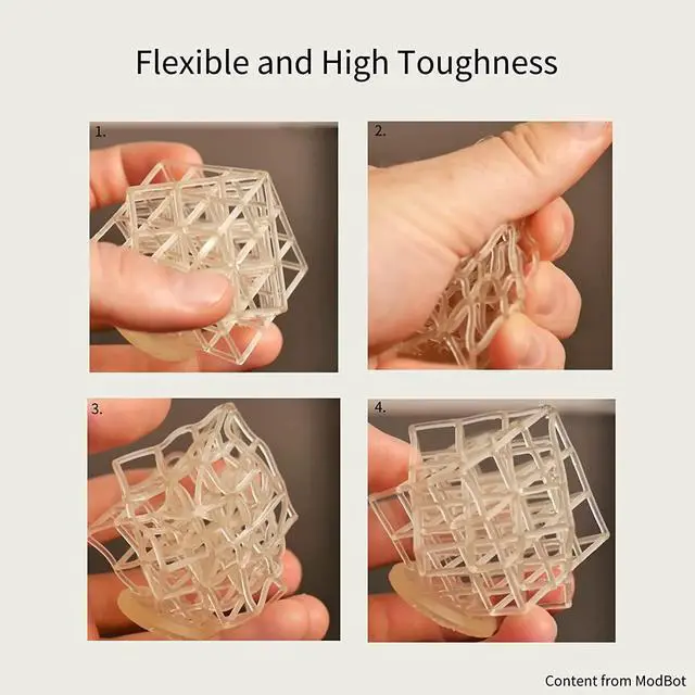 Alt view image 4 of 7 - Siraya Tech Tenacious 3D Printer Resin Flexible 405nm UV-Curing Resin with High Impact Resistance Standard Photopolymer Resin for LCD DLP 3D Printing (1000g, Clear)