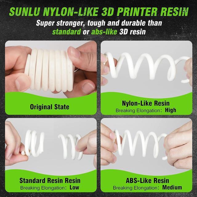 SUNLU 3D Printer Resin, Strong Durable Nylon Like 3D Resin for LCD