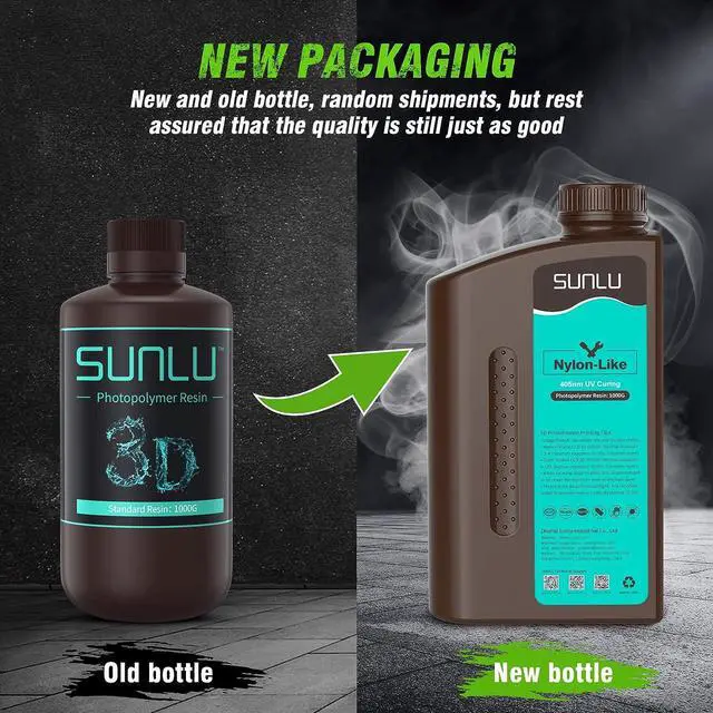 Alt view image 6 of 7 - SUNLU 3D Printer Resin, Strong Durable Nylon Like 3D Resin for LCD DLP SLA Resin 3D Printers, 395-405nm UV Light Curing 3D Printing Liquid Photopolymer Resin, Good for Functional Parts, 1000g, Black