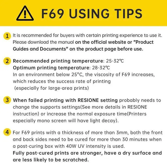 Alt view image 7 of 7 - RESIONE F69 Flexible 3D Printer Resin 1Kg 405nm UV-Curing Silicone Rubber-Like Photopolymer for DLP, LCD & MSLA Printers, Ideal for High-Resolution 3D Printing