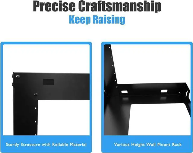 Alt view image 4 of 6 - Raising Electronics 9U Wall Mount Open Frame 19 Inch Server Equipment Rack Threaded 15 Inch Depth Black (9U), Welcome to consult