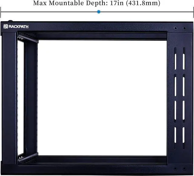 Alt view image 3 of 7 - RackPath 6U Wall Mount Rack Open Frame 19in Server Equipment Rack Heavy Duty - 17in Depth