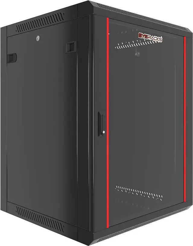 Main image of 15U - Server Rack - Wall Mount Rack - Locking Cabinet for Network - Electronics - Security - Audio - Video - AV Equipment - Data Rack - 24-Inch Depth Server Cabinet