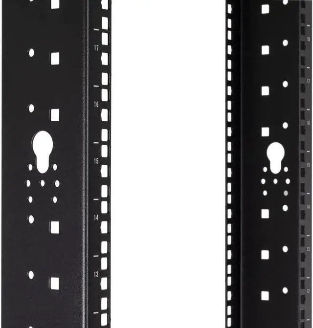 Alt view image 6 of 6 - NavePoint 25U 2 Post Open Frame Server Rack for 19 Inch Equipment, AV, Networking, Data & IT Devices, 2-Post Rack 25U 881lbs Weight Capacity, Black