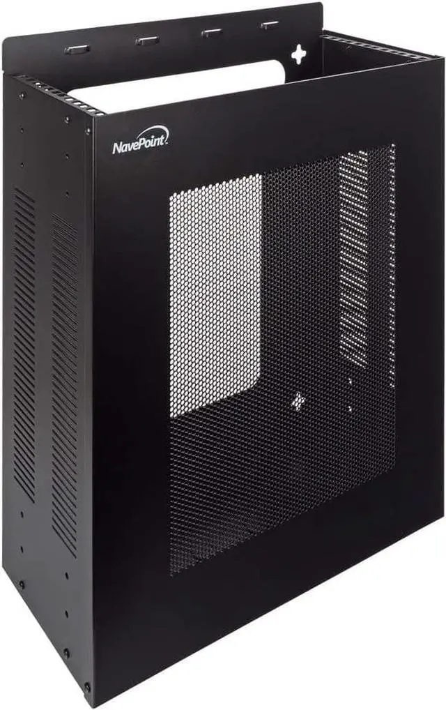 Main image of NavePoint 4U Server Rack, Vertical/Horizontal Wall Mountable Rack with Vented Enclosure for 19" IT Equipment, Cable Modems, Telecom, A/V
