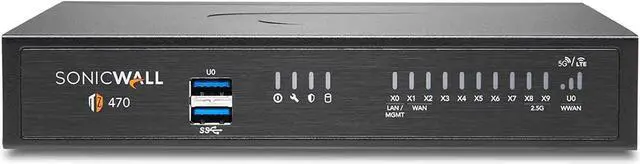 Main image of Sonicwall TZ470 Network Security Appliance (02-SSC-2829) | Next-Generation Firewall | Zero-Touch Deployment | 8X 1GbE Ports, 2X 2.5GbE Ports