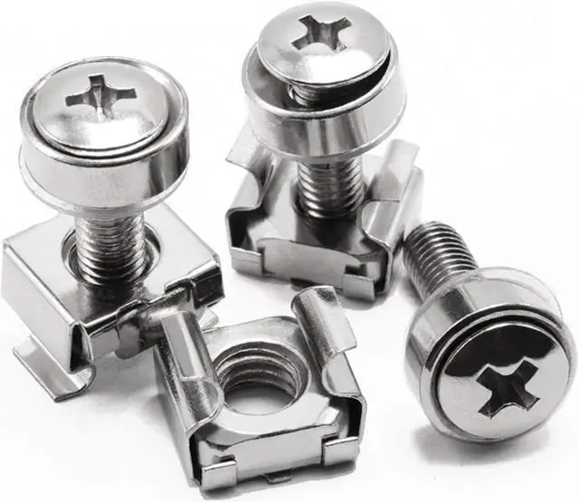 Main image of 60-Pack M6 x 16mm Screws and Cage Nuts for Server Shelf Cabinets Rack Mount Screw