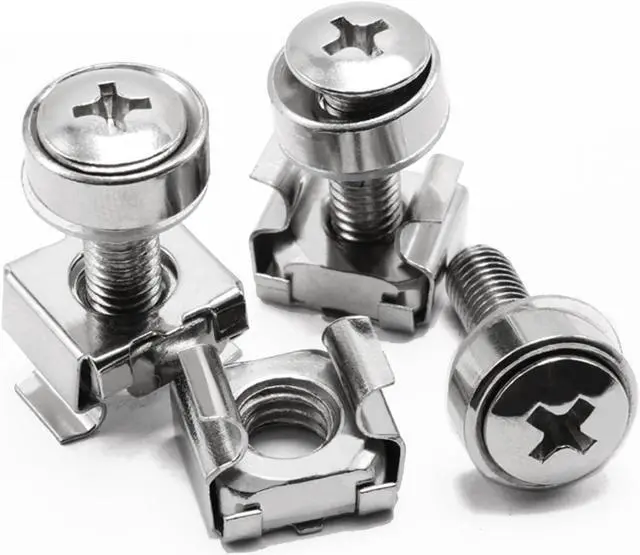 Alt view image 5 of 5 - 60-Pack M6 x 16mm Screws and Cage Nuts for Server Shelf Cabinets Rack Mount Screw