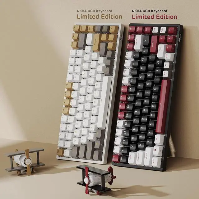 Alt view image 7 of 7 - RK ROYAL KLUDGE RK84 RGB Limited Ed, 75% Triple Mode BT5.0/2.4G/USB-C Hot Swappable Mechanical Keyboard, 84 Keys Wireless Gaming Keyboard, RK Yellow Switch, Macchiato White