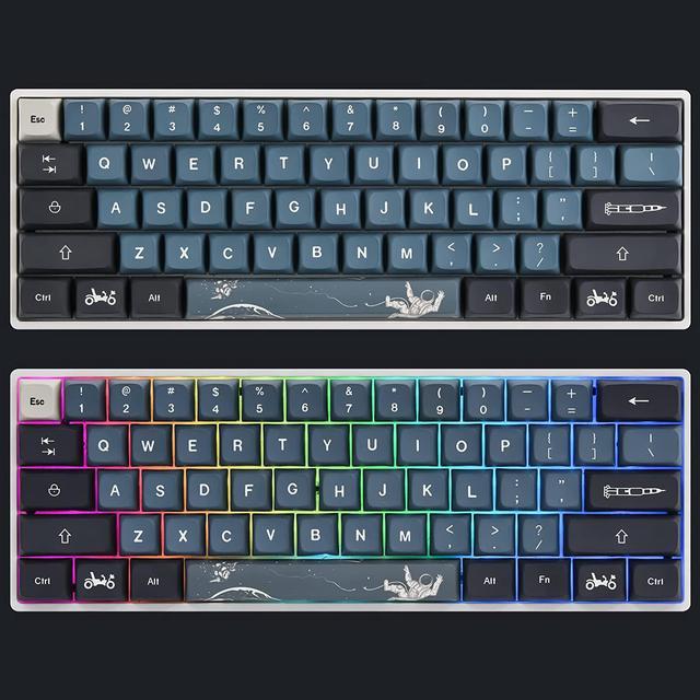 PBT Keycaps XDA Keycaps Dye-Sublimation 60% Custom Keycaps 60 Percent for  Cherry MX Switches Mechanical Keyboard(Apollo)
