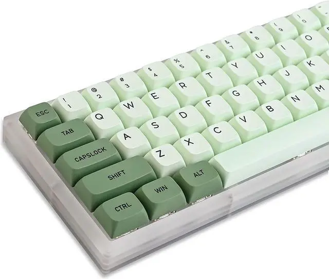 Main image of Ussixchare Matcha Keycaps PBT 122-Key Green Gaming keycaps Set XDA Profile Japanese keycaps Dye-Sub ANSI Layout for Cherry MX Keyboard(Matcha English)