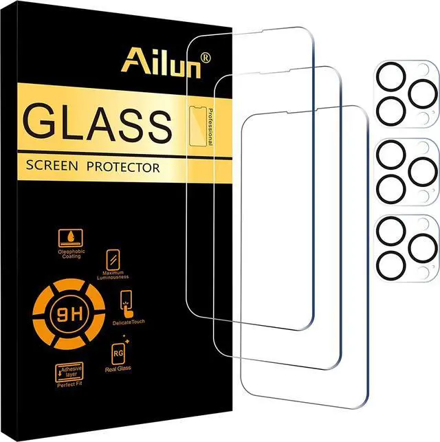 Main image of Ailun 3 Pack Screen Protector for iPhone 14 Pro [6.1 inch] + 3 Pack Camera Lens Protector,Sensor Protection,Dynamic Island Compatible,Case Friendly Tempered Glass Film,[9H Hardness] - HD