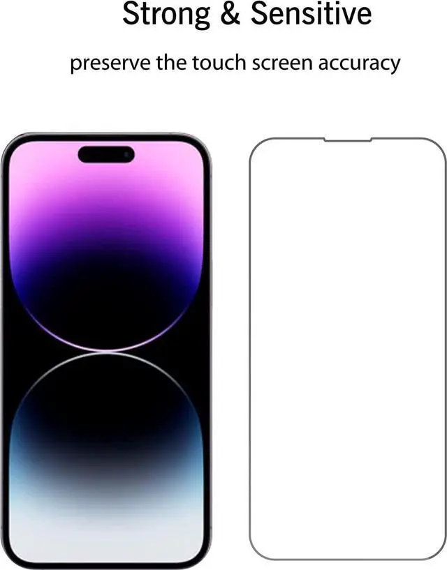 Alt view image 5 of 6 - Screen Protector for iPhone 14 Plus/iPhone 14 Pro Max [6.7 Inch] Display 3 Pack Tempered Glass Sensor Protection Dynamic Island Compatible Case Friendly