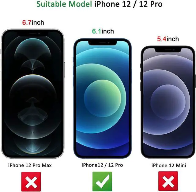 Alt view image 4 of 7 - NEWC 3 Pack Designed for iPhone 12 iPhone 12 Pro (6.1) Screen Protector Tempered Glass Case Friendly Bubble Free Ultra Resistant