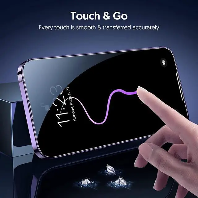 Alt view image 7 of 7 - Fotbor for [3+3 Pack] iPhone 14 Pro Max Screen Protector with Camera Lens Protector, 9H Shatterproof Tempered Glass Film with Easy Installation Frame, HD Clear Sensitive Full Coverage 6.7 Inch