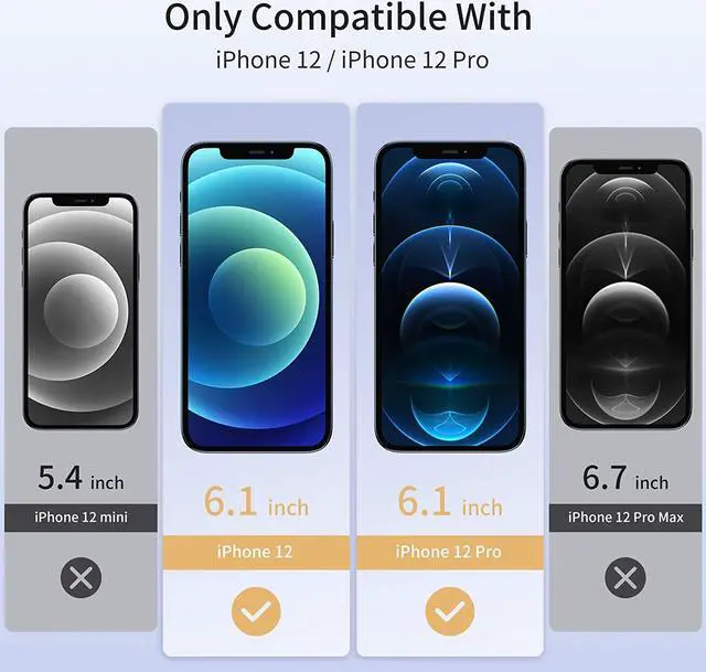 Alt view image 2 of 7 - UNBREAKcable Shatterproof Tempered Glass Screen Protector for iPhone 12/12 Pro [2-Pack] [Easy Installation Frame] [9H Hardness] [99.99% HD Clear] [Bubble Free] for Apple 6.1''