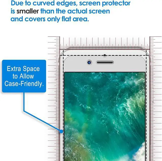 Alt view image 3 of 6 - Screen Protector for iPhone 7/8 4.7-Inch Tempered Glass Film 2-Pack