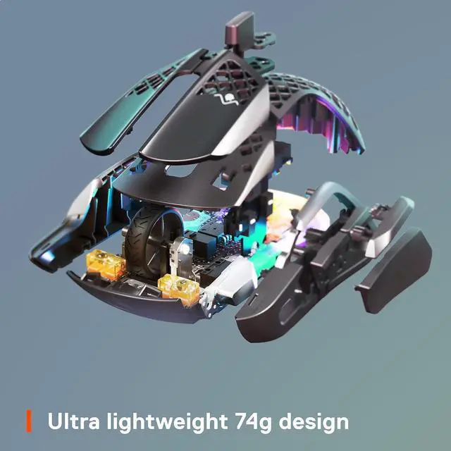 Alt view image 2 of 8 - SteelSeries - Aerox 5 Ultra Lightweight Honeycomb Water Resistant Wireless RGB Optical Gaming Mouse With 9 Programmable Buttons - Black