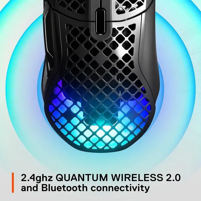 Alt view image 4 of 8 - SteelSeries - Aerox 5 Ultra Lightweight Honeycomb Water Resistant Wireless RGB Optical Gaming Mouse With 9 Programmable Buttons - Black