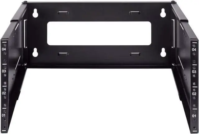 Alt view image 2 of 5 - NavePoint 4U Patch Panel Bracket Wall Mount Patch Panel Rack for 19 Networking Equipment  Expandable Mounting Depth 9.5 to 15.5 4U IT Rack 40lbs Weight Capacity