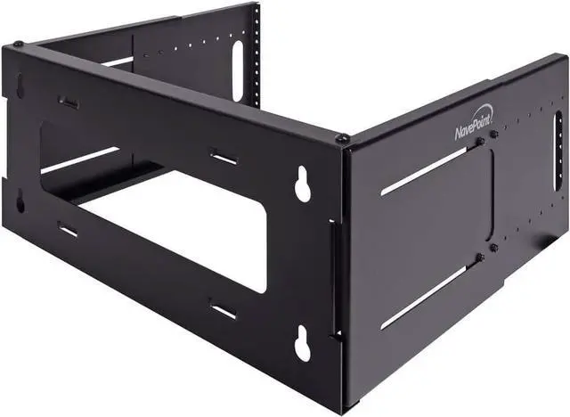 Alt view image 3 of 5 - NavePoint 4U Patch Panel Bracket Wall Mount Patch Panel Rack for 19 Networking Equipment  Expandable Mounting Depth 9.5 to 15.5 4U IT Rack 40lbs Weight Capacity