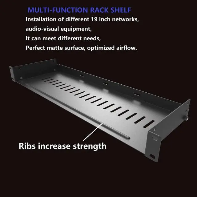 Alt view image 2 of 6 - JINGCHENGMEI 1U Disassembled Vented Rack Shelf Universal Rack Tray No Lip for 19 Inches Network Cabinet or Server Rack (6 Inches Deep)